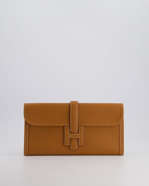 Hermès Jige Elan 29cm Clutch Bag in Gold Evercolour Leather