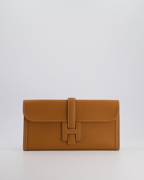 Hermès Jige Elan 29cm Clutch Bag in Gold Evercolour Leather
