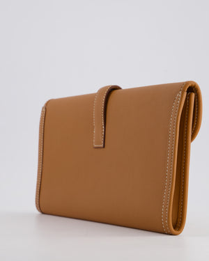 Hermès Jige Elan 29cm Clutch Bag in Gold Evercolour Leather