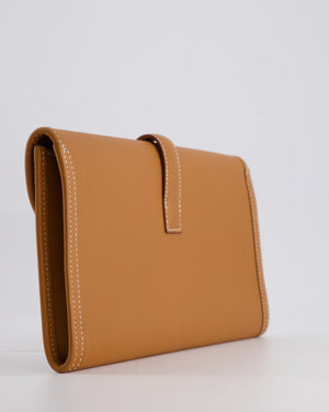 Hermès Jige Elan 29cm Clutch Bag in Gold Evercolour Leather