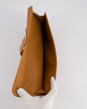 Hermès Jige Elan 29cm Clutch Bag in Gold Evercolour Leather