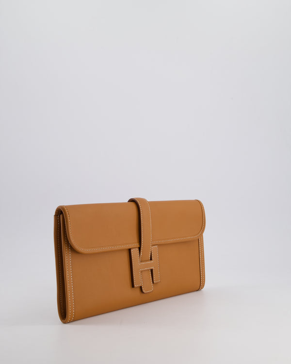 Hermès Jige Elan 29cm Clutch Bag in Gold Evercolour Leather