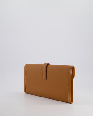 Hermès Jige Elan 29cm Clutch Bag in Gold Evercolour Leather