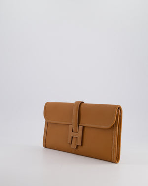 Hermès Jige Elan 29cm Clutch Bag in Gold Evercolour Leather