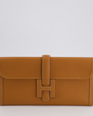 Hermès Jige Elan 29cm Clutch Bag in Gold Evercolour Leather