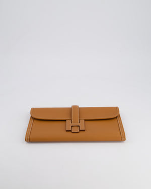 Hermès Jige Elan 29cm Clutch Bag in Gold Evercolour Leather
