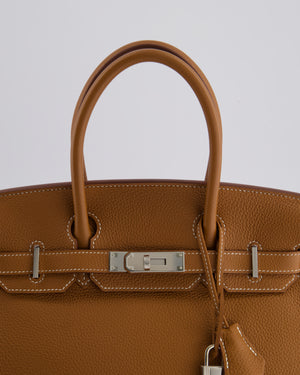 *RARE* Hermès Birkin Bag 30cm Retourne in Gold Togo Leather with Palladium Hardware