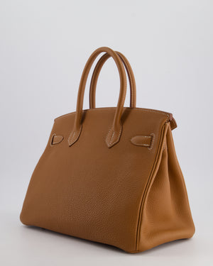 *RARE* Hermès Birkin Bag 30cm Retourne in Gold Togo Leather with Palladium Hardware