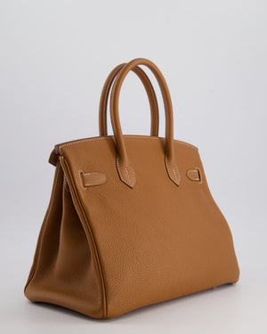 *RARE* Hermès Birkin Bag 30cm Retourne in Gold Togo Leather with Palladium Hardware