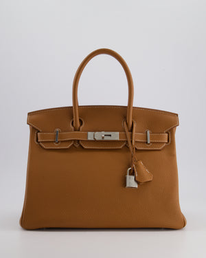 *RARE* Hermès Birkin Bag 30cm Retourne in Gold Togo Leather with Palladium Hardware