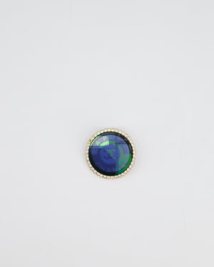 Chanel La Pausa Circular Transparent Blue Brooch With Crystal Detai