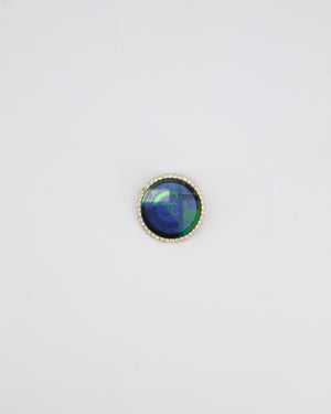Chanel La Pausa Circular Transparent Blue Brooch With Crystal Detai