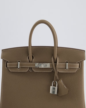 *HOT* Hermès Birkin Retourne 25cm Bag in Etoupe Togo Leather with Palladium Hardware