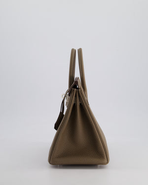 *HOT* Hermès Birkin Retourne 25cm Bag in Etoupe Togo Leather with Palladium Hardware