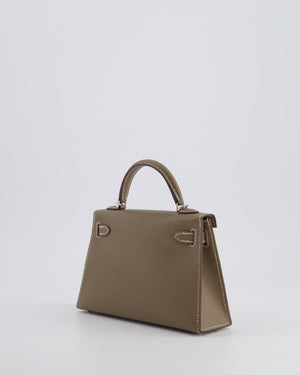 *HOT* Hermes Mini Kelly II 20cm in Etoupe Epsom Leather with Palladium Hardware