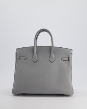 Hermès Birkin Retourne 25cm Bag in Bleu Glacier Togo Leather with Gold Hardware