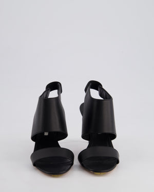 Manolo Blahnik Black Leather Open Toe Leather Heels Size EU 35