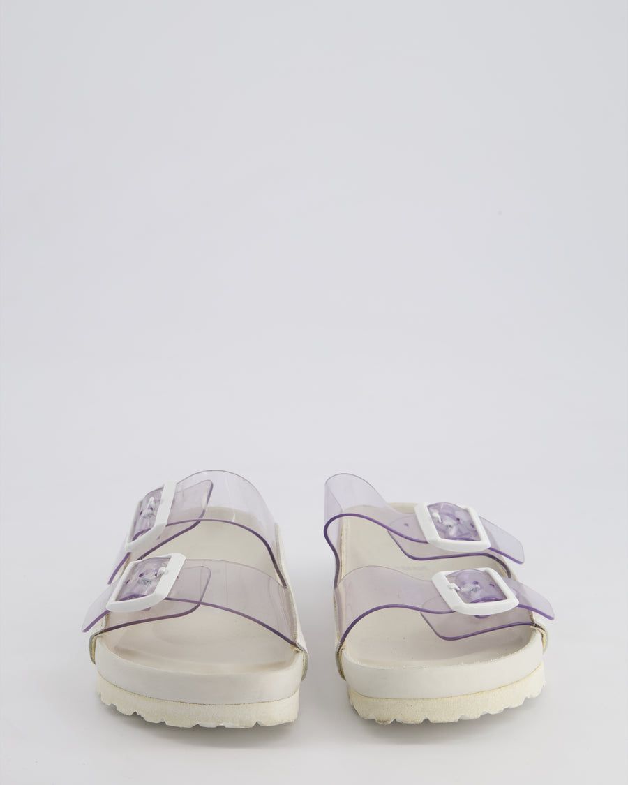 Manolo Blahnik X Birkenstock White Arizona PVC Sandals Size EU 35 RRP £330