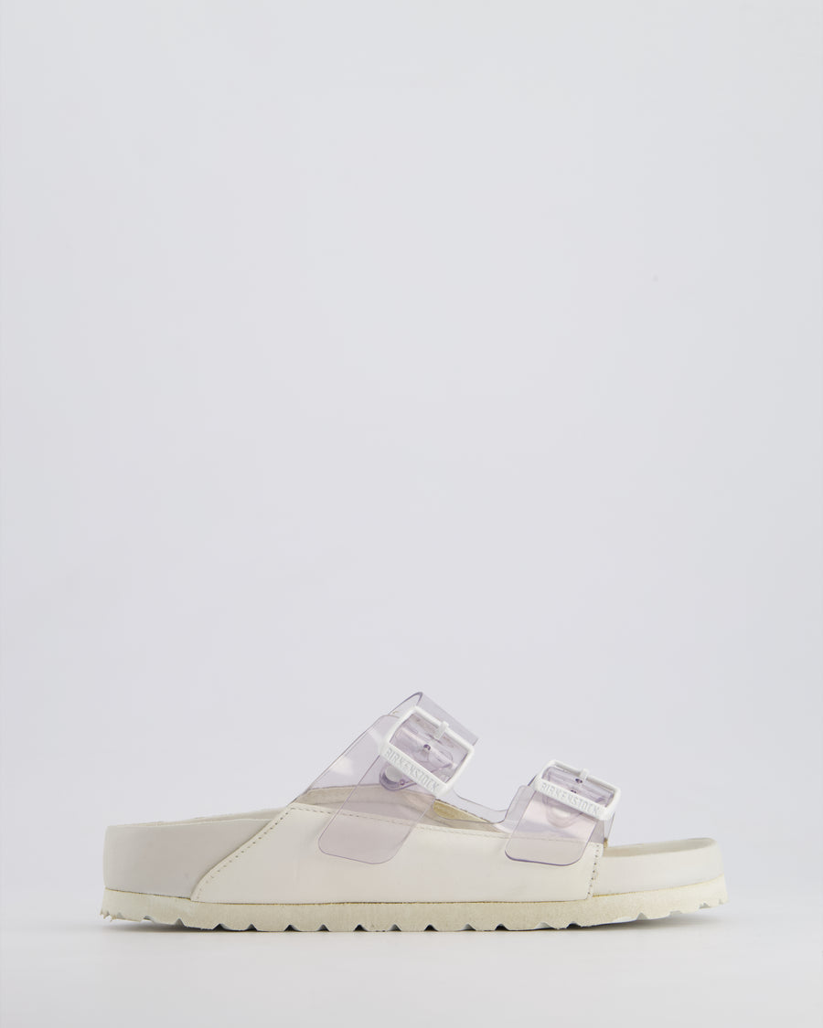 Manolo Blahnik X Birkenstock White Arizona PVC Sandals Size EU 35 RRP £330