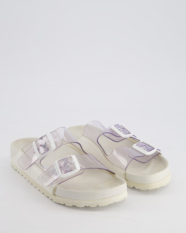 Manolo Blahnik X Birkenstock White Arizona PVC Sandals Size EU 35 RRP £330