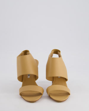 Manolo Blahnik Nude Leather Open Toe Leather Heels Size EU 35
