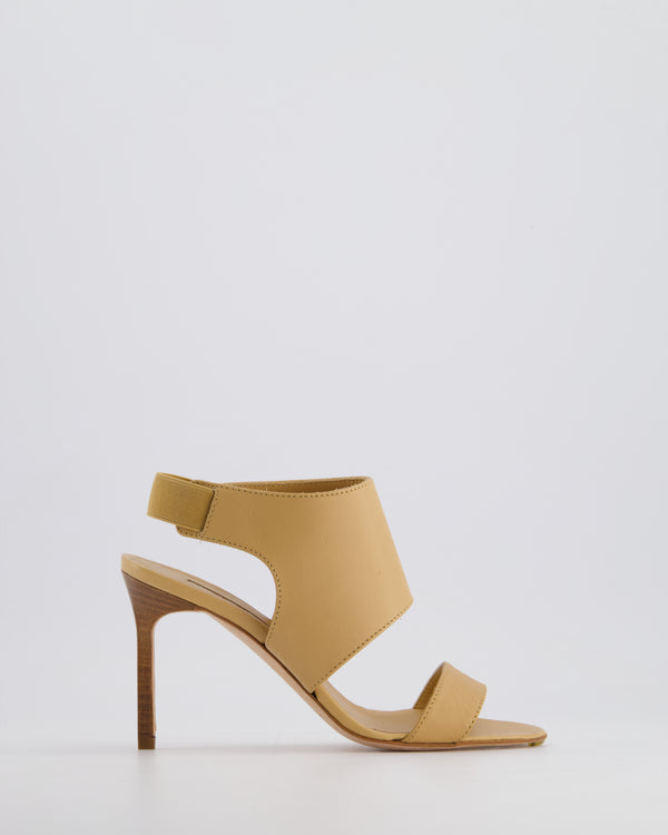 Manolo Blahnik Nude Leather Open Toe Leather Heels Size EU 35
