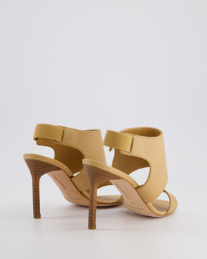 Manolo Blahnik Nude Leather Open Toe Leather Heels Size EU 35
