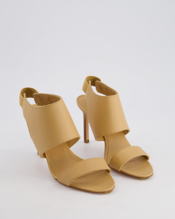 Manolo Blahnik Nude Leather Open Toe Leather Heels Size EU 35