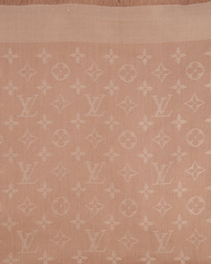 Louis Vuitton Pink Silk Monogram Shawl Size Size 142.5 cm x 142.5cm