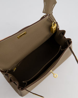 *HOLY GRAIL* Hermès Kelly 25cm Retourne Bag in Etoupe Togo Leather and Gold Hardware