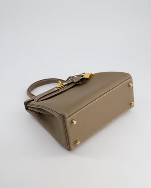 *HOLY GRAIL* Hermès Kelly 25cm Retourne Bag in Etoupe Togo Leather and Gold Hardware