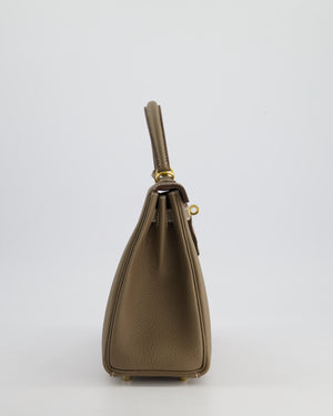 *HOLY GRAIL* Hermès Kelly 25cm Retourne Bag in Etoupe Togo Leather and Gold Hardware