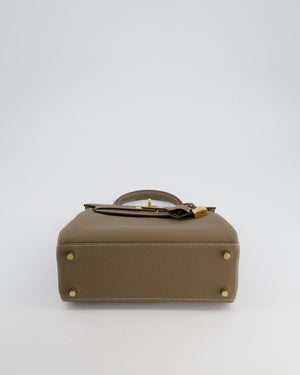 *HOLY GRAIL* Hermès Kelly 25cm Retourne Bag in Etoupe Togo Leather and Gold Hardware