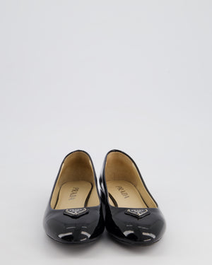 Prada Black Patent Leather Ballet Flats Size 36.5 RRP £670