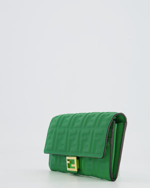 *FIRE PRICE* Fendi Green FF Baguette on Chain Leather Bag with Gold Hardware