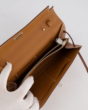 Hermès Kelly To Go Bag in Gold Evercolor Leather with Palladium Hardware