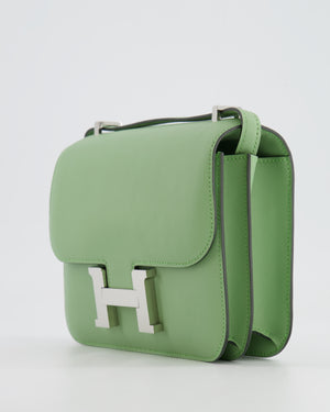 *FIRE PRICE* Hermès Constance III Mini Miroir 18cm Bag in Vert Criquet Swift Leather with Palladium Hardware