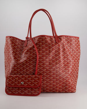 Goyard Saint Louis GM Shoulder Tote Bag in Red Goyardine Canvas and Chevroches Calfskin