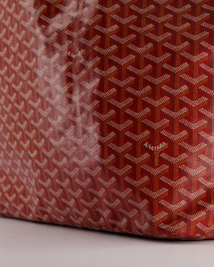 Goyard Saint Louis GM Shoulder Tote Bag in Red Goyardine Canvas and Chevroches Calfskin