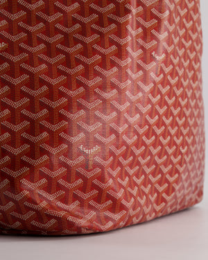 Goyard Saint Louis GM Shoulder Tote Bag in Red Goyardine Canvas and Chevroches Calfskin