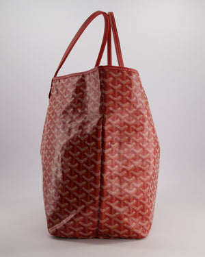 Goyard Saint Louis GM Shoulder Tote Bag in Red Goyardine Canvas and Chevroches Calfskin