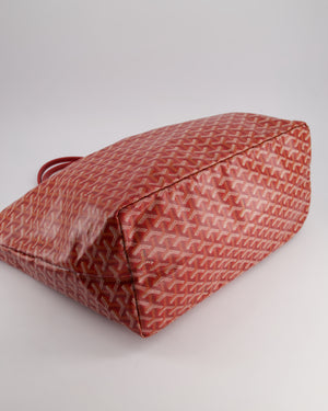 Goyard Saint Louis GM Shoulder Tote Bag in Red Goyardine Canvas and Chevroches Calfskin