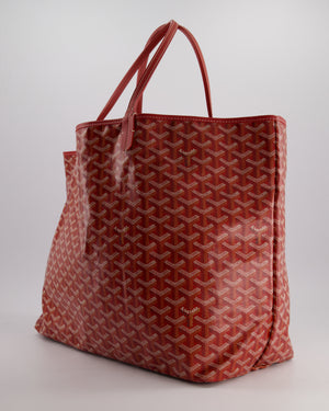 Goyard Saint Louis GM Shoulder Tote Bag in Red Goyardine Canvas and Chevroches Calfskin