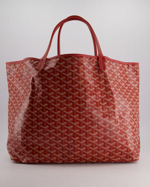 Goyard Saint Louis GM Shoulder Tote Bag in Red Goyardine Canvas and Chevroches Calfskin