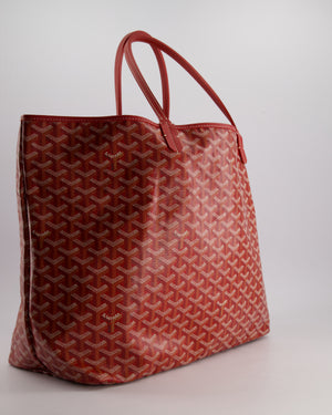 Goyard Saint Louis GM Shoulder Tote Bag in Red Goyardine Canvas and Chevroches Calfskin