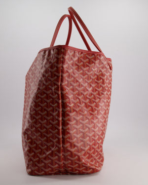 Goyard Saint Louis GM Shoulder Tote Bag in Red Goyardine Canvas and Chevroches Calfskin