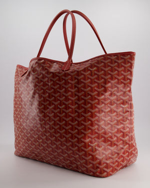 Goyard Saint Louis GM Shoulder Tote Bag in Red Goyardine Canvas and Chevroches Calfskin