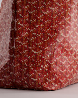 Goyard Saint Louis GM Shoulder Tote Bag in Red Goyardine Canvas and Chevroches Calfskin