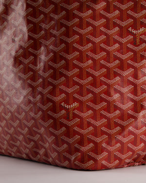 Goyard Saint Louis GM Shoulder Tote Bag in Red Goyardine Canvas and Chevroches Calfskin