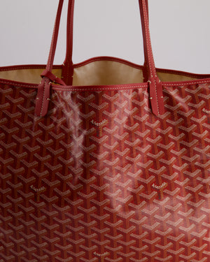 Goyard Saint Louis GM Shoulder Tote Bag in Red Goyardine Canvas and Chevroches Calfskin